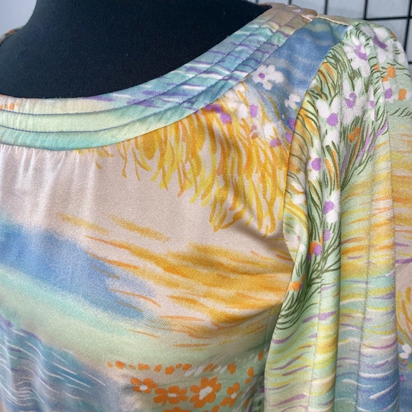 Vintage 1970's Women's Polyester  Long Sleeve Maxi - Picture 3 of 6